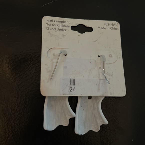 Ghost dangle enamel earrings by Crystal Avenue - Picture 2 of 2